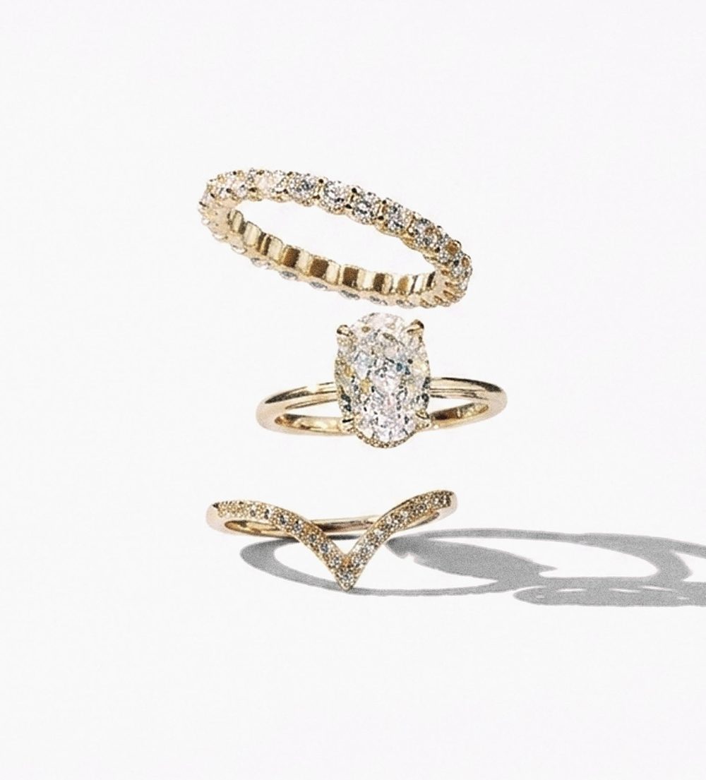 Gold jewellery ring set
