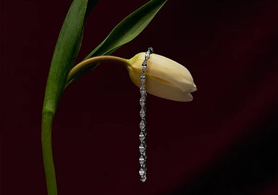 Tennis bracelet on a tulip