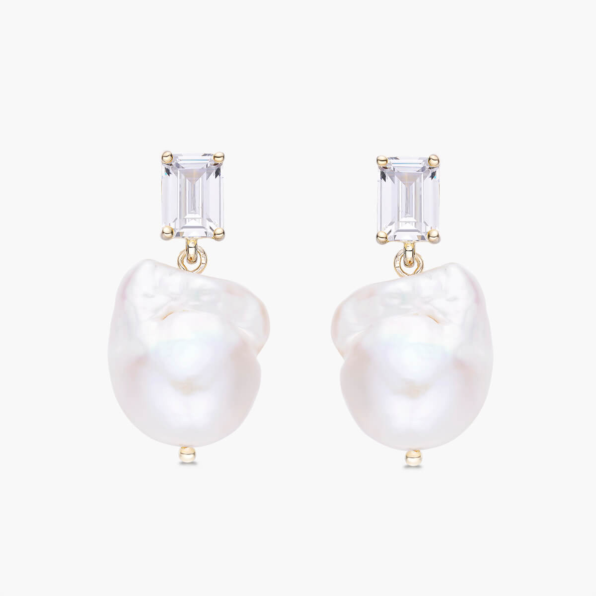 Emerald x Baroque Pearl Earrings