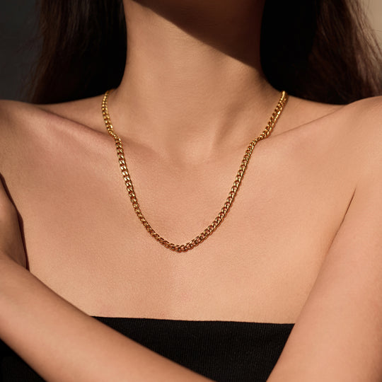 Classic Round Curb Chain Necklace 5mm