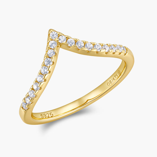 Pavé Wishbone V | Stacking Ring