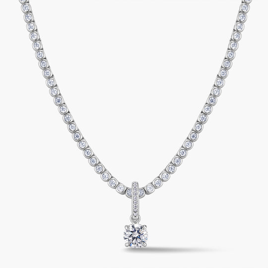 Round Pendant | Pavé Hinged Bail