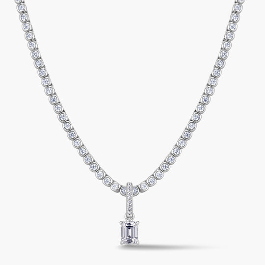 Emerald Cut Pendant | Pavé Hinged Bail