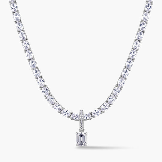 Emerald Cut Pendant | Pavé Hinged Bail
