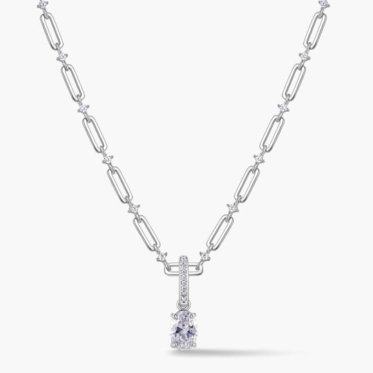 Oval Pendant | Pavé Hinged Bail