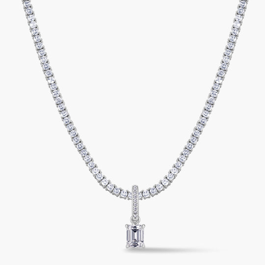 Emerald Cut Pendant | Pavé Hinged Bail