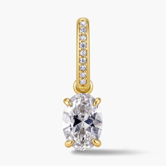 Oval Pendant | Pavé Hinged Bail