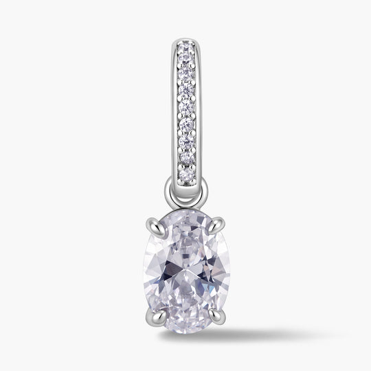 Oval Pendant | Pavé Hinged Bail