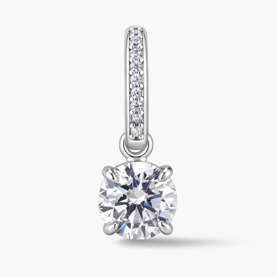Round Pendant | Pavé Hinged Bail
