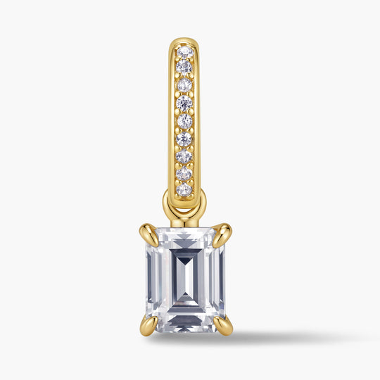 Emerald Cut Pendant | Pavé Hinged Bail