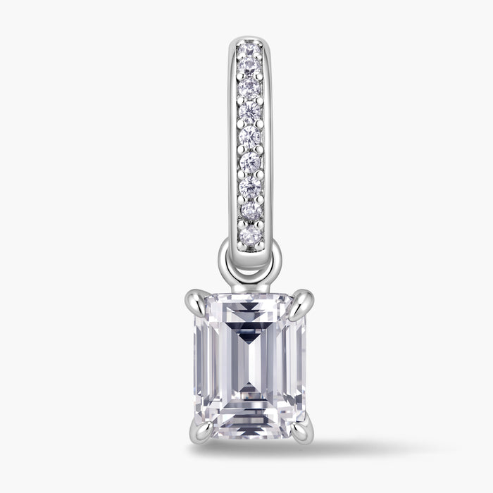 Emerald Cut Pendant | Pavé Hinged Bail