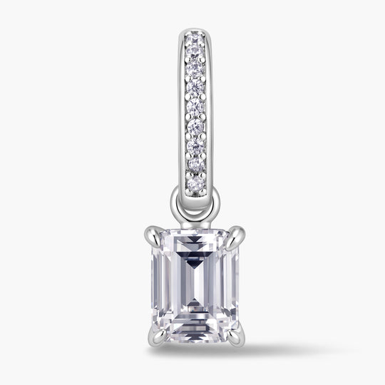 Emerald Cut Pendant | Pavé Hinged Bail