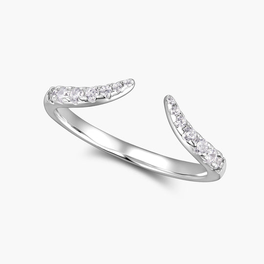 Open Pave Claw Wishbone | Stacking Ring