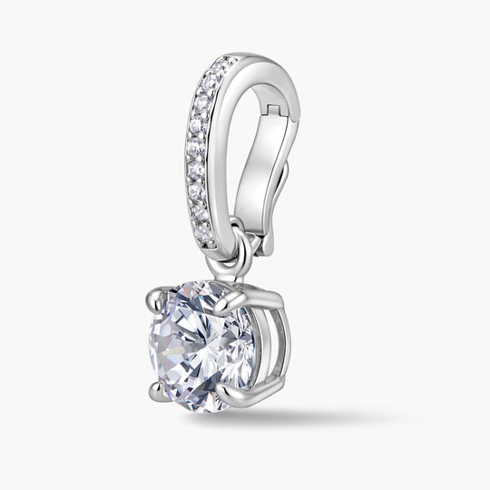 Round Pendant | Pavé Hinged Bail