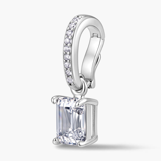Emerald Cut Pendant | Pavé Hinged Bail