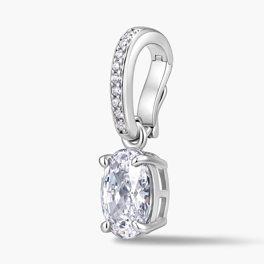 Oval Pendant | Pavé Hinged Bail