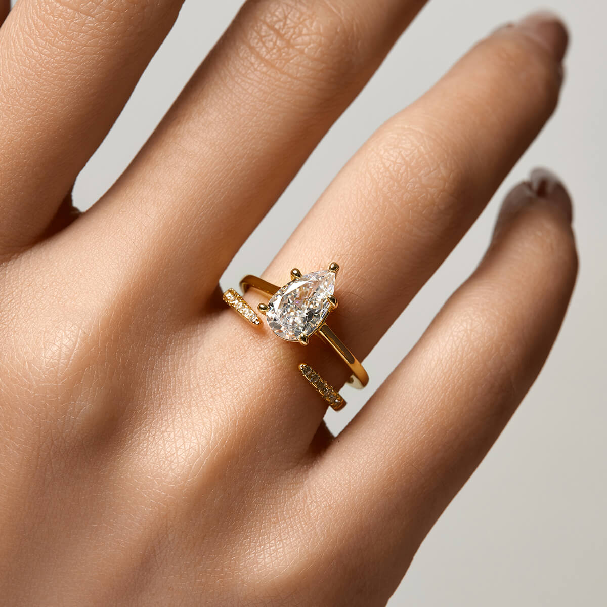 Open Pave Stacking Ring - Silver main image 0