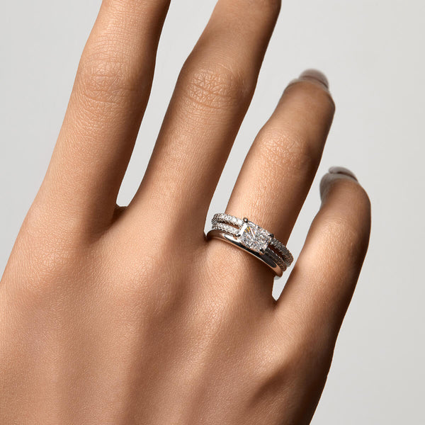 East West Radiant Pavé Ring