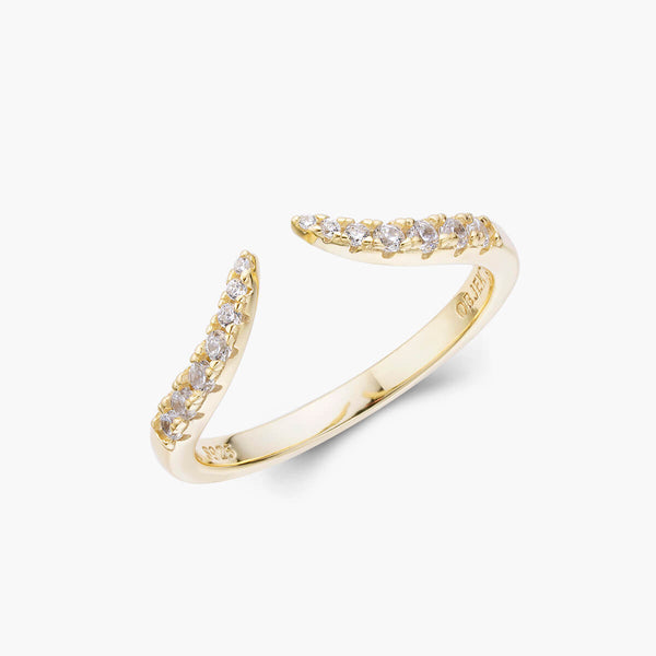 Open Pave Claw Wishbone | Stacking Ring