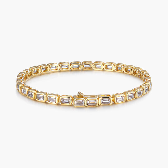 Bezel Emerald Tennis Bracelet