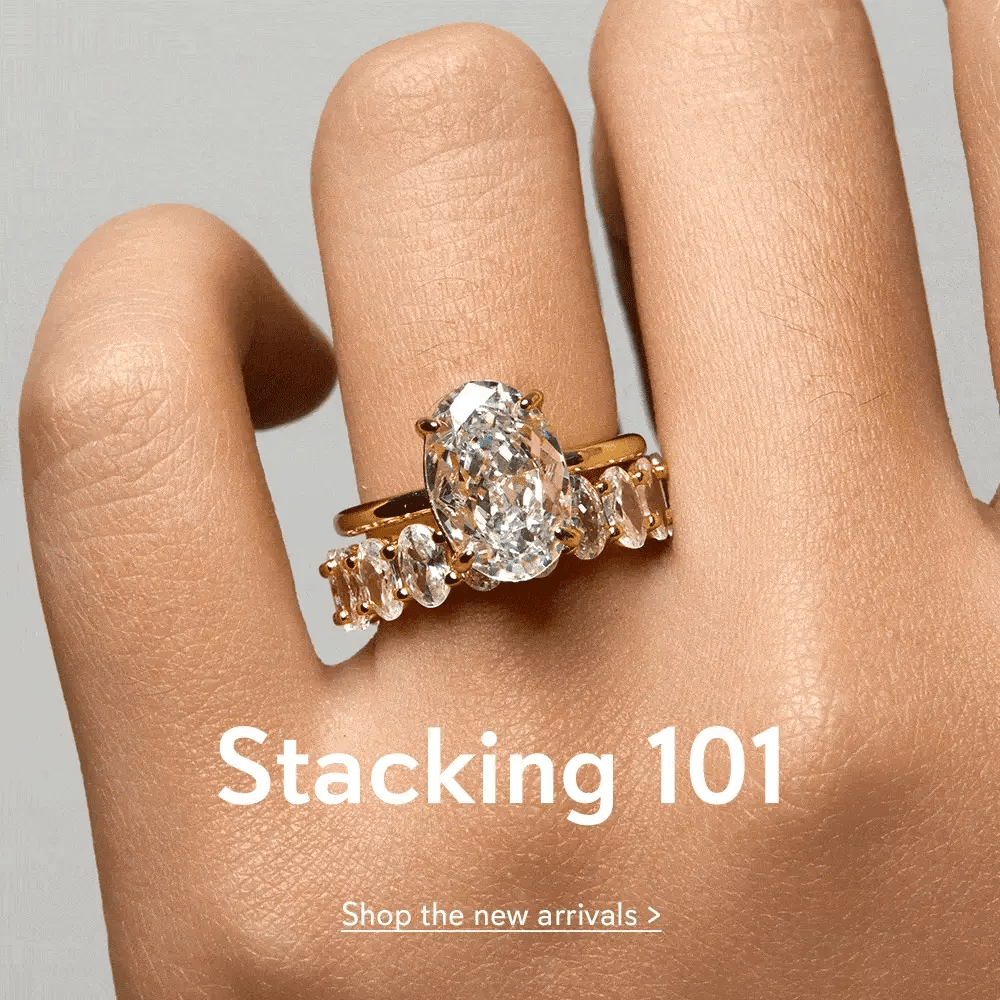 Women's Double-Layer Micro-Inlaid Zircon Artificial Diamond Ring Set -  Walmart.com