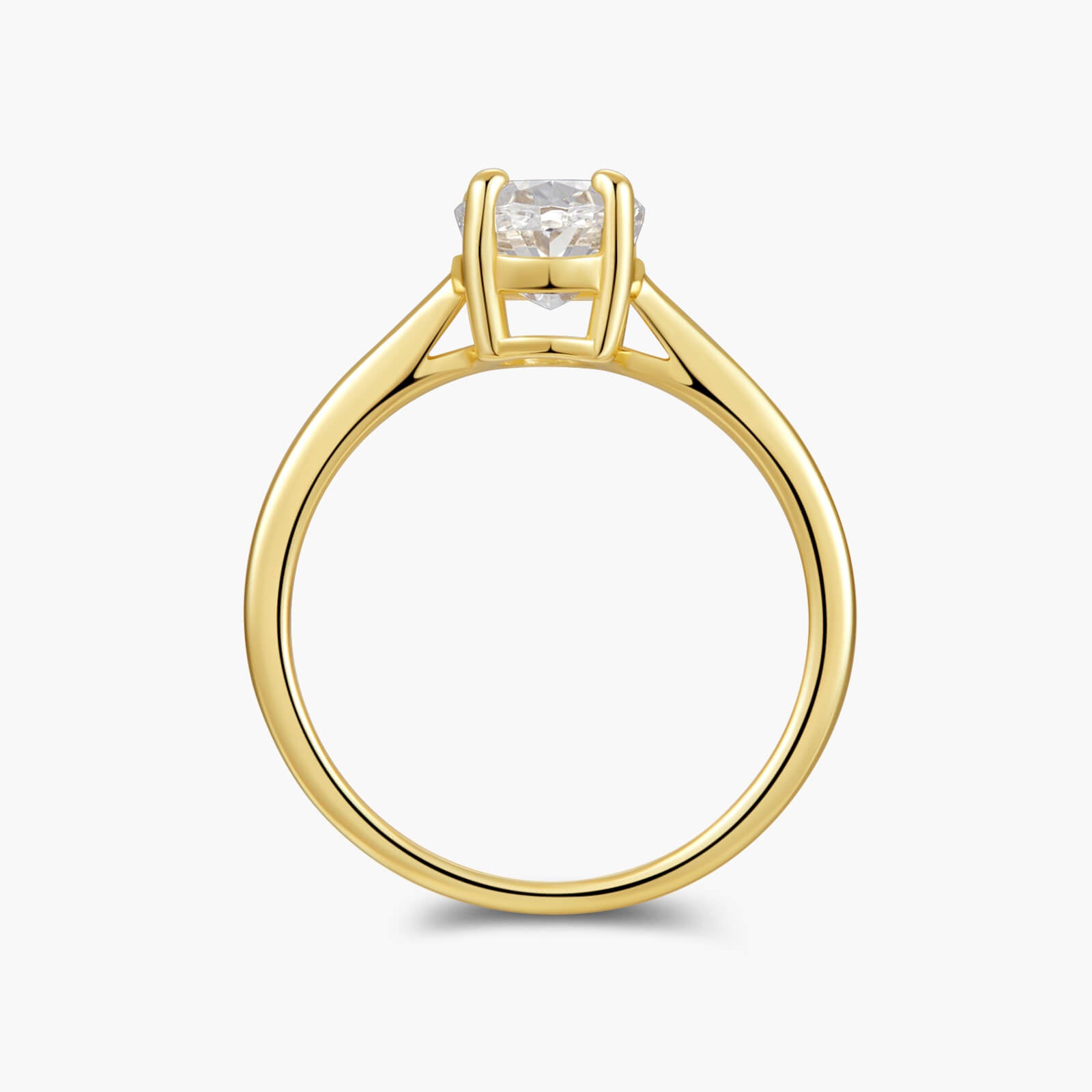 Small Classic Oval Solitaire Plain Band Ring – OBJKTS Jewelry