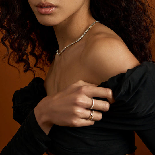 Open Pavé Stacking Ring