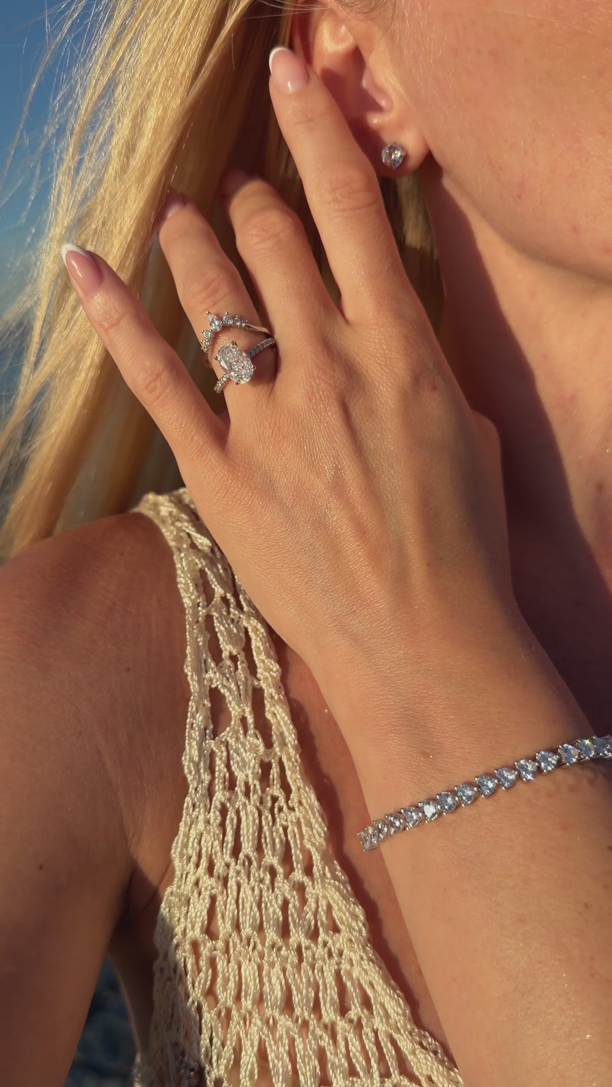 Cherie Ring and Heart Tennis Bracelet styled in real life