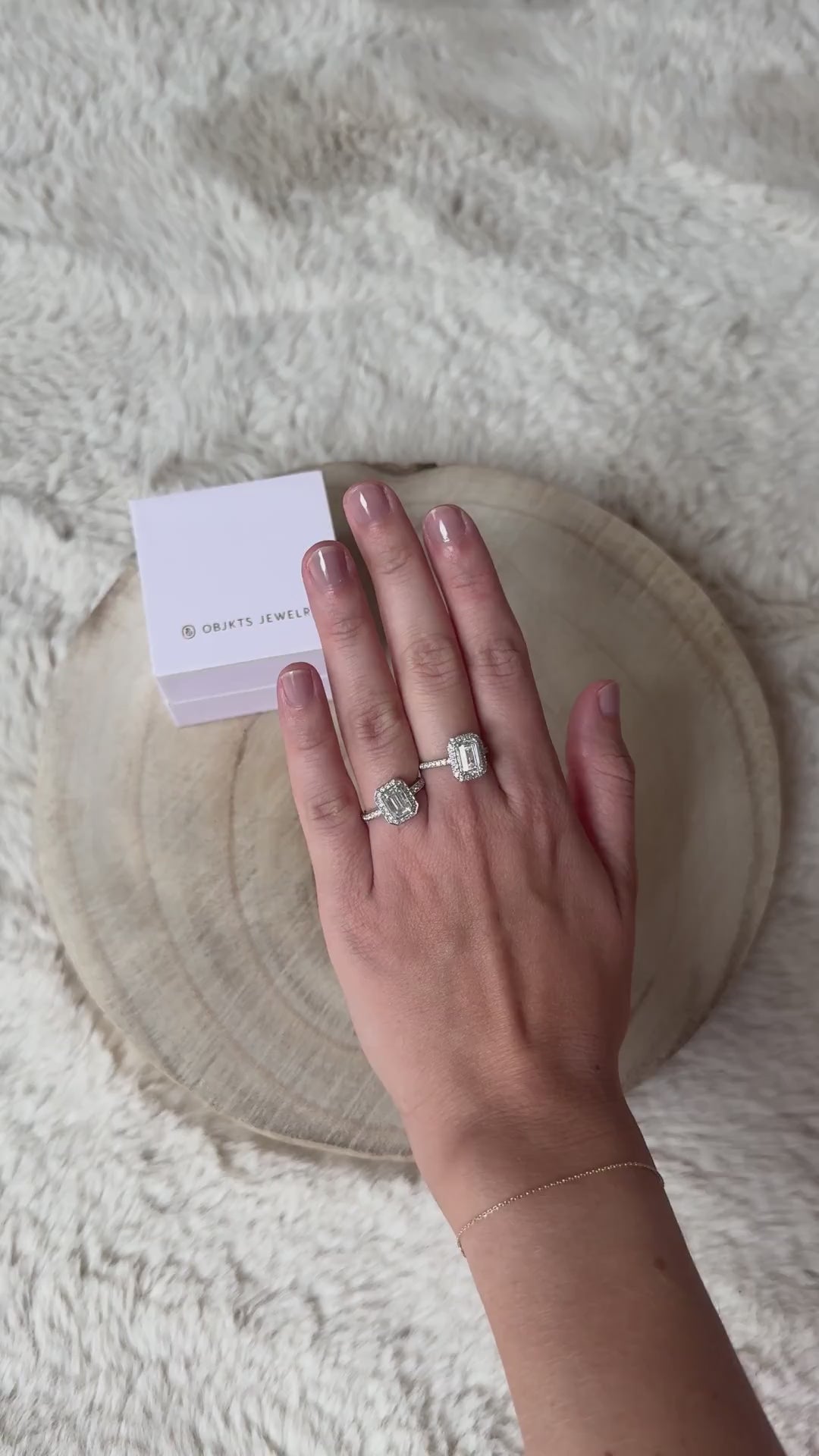 Real diamond vs OBJKTS Cher Ring sparkle comparison