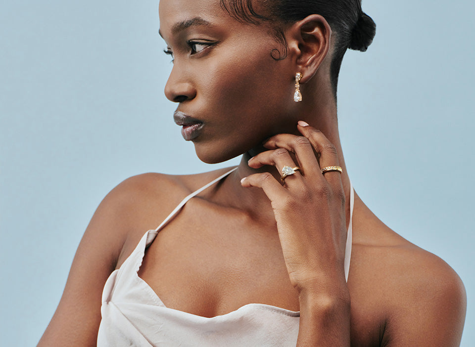 Woman wearing OBJKTS jewellery