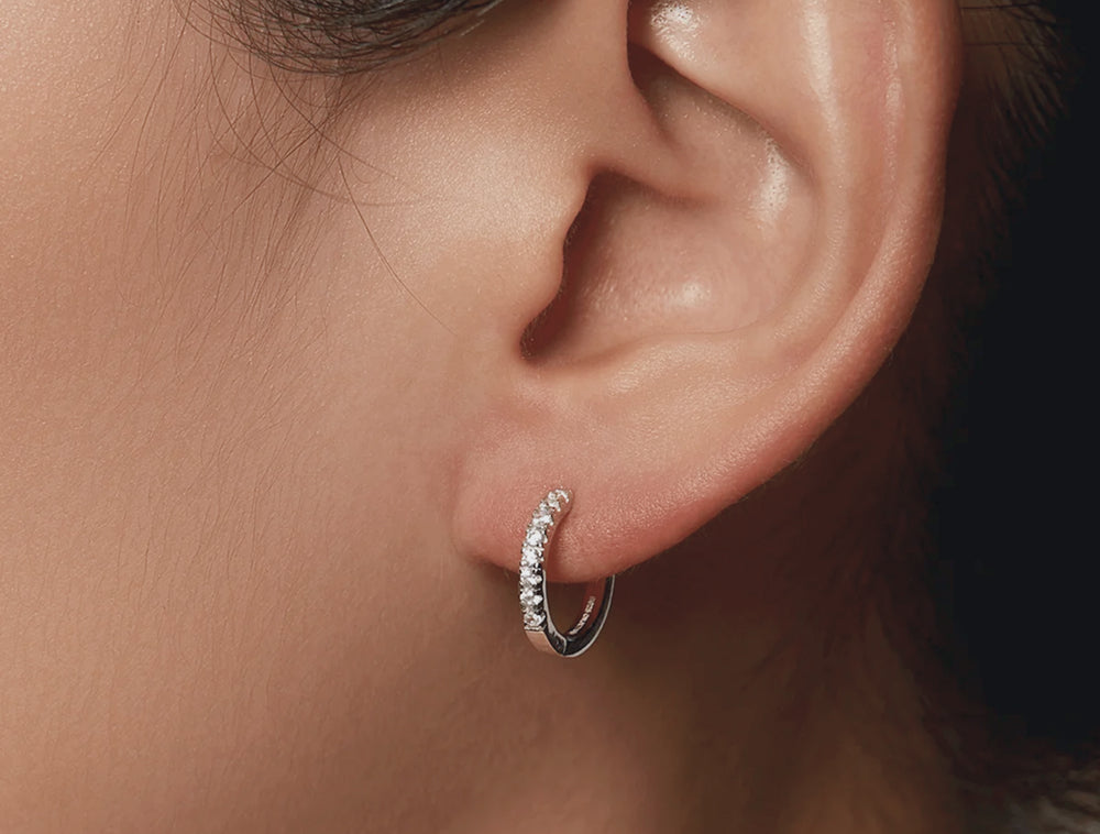 Lilia Earrings on a model