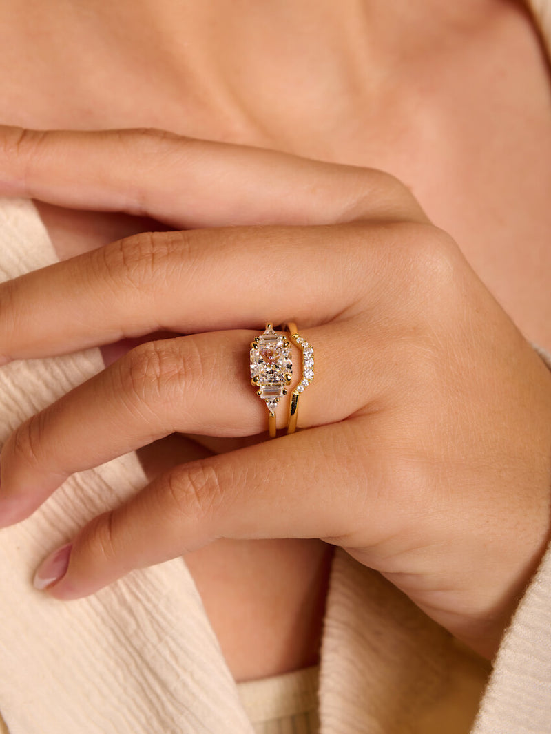 Pave Hex Stackable Ring for Square Rings, Sterling Silver – OBJKTS Jewelry
