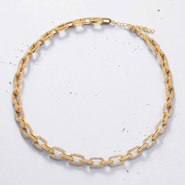 Pave Chain Link Necklace