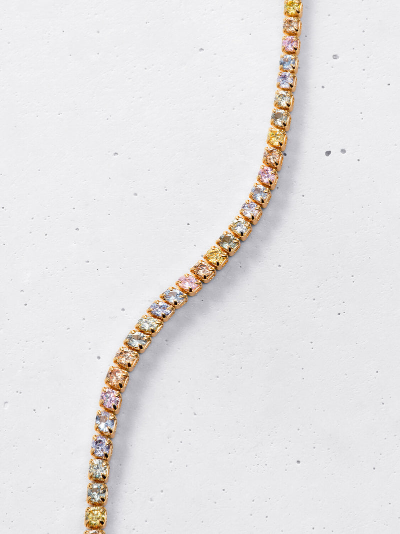 Linea Pastel Rainbow Crystal Choker necklace, 2mm Small Cubic Zirconia –  OBJKTS Jewelry