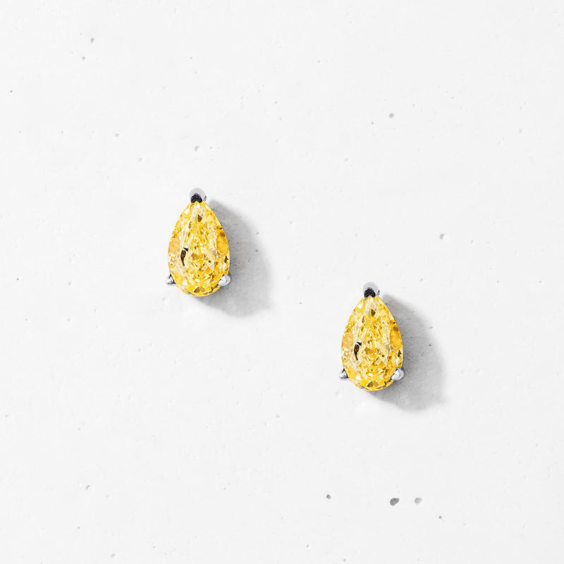 Crushed Ice Pear Stud Earrings