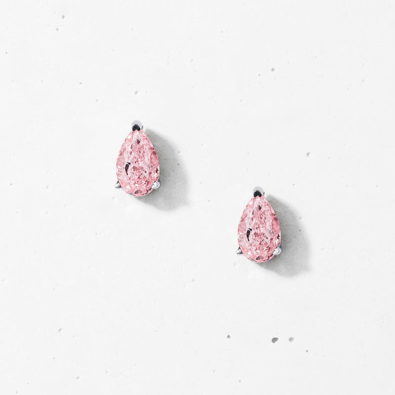 Crushed Ice Pear Stud Earrings