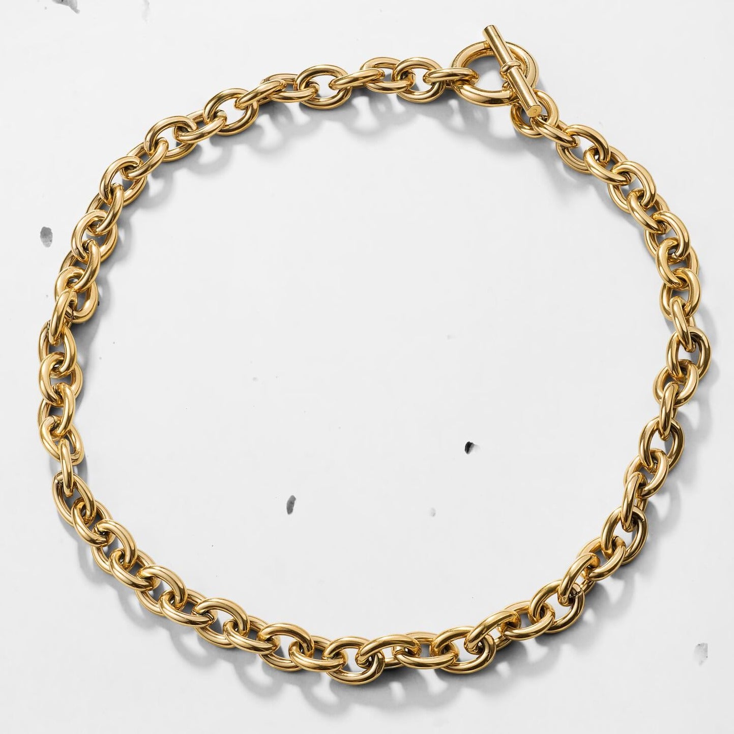 Real Gold Plated Chunky Square Link Chain Tbar Necklace For Women By A -  Accessorize India
