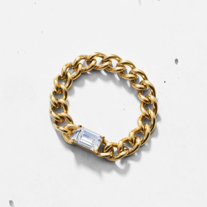 Emerald-cut Chain Ring