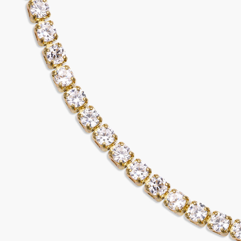 Crystal Letter N Gold Delicate Chain Bracelet in White Crystal
