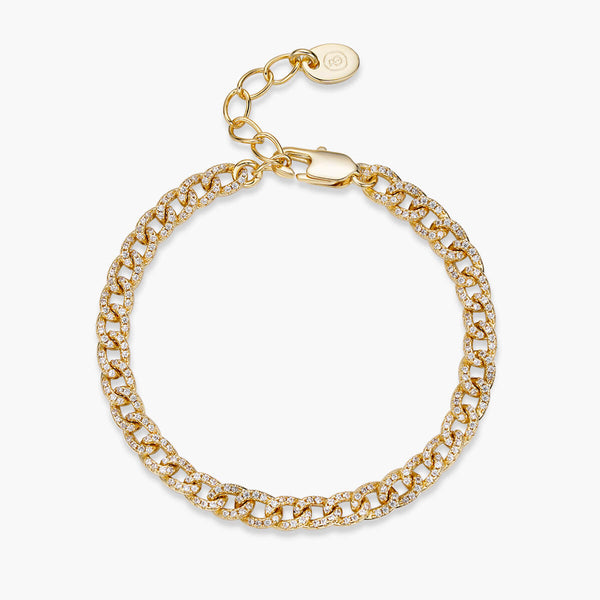 Pavé Mini Curb Chain Bracelet
