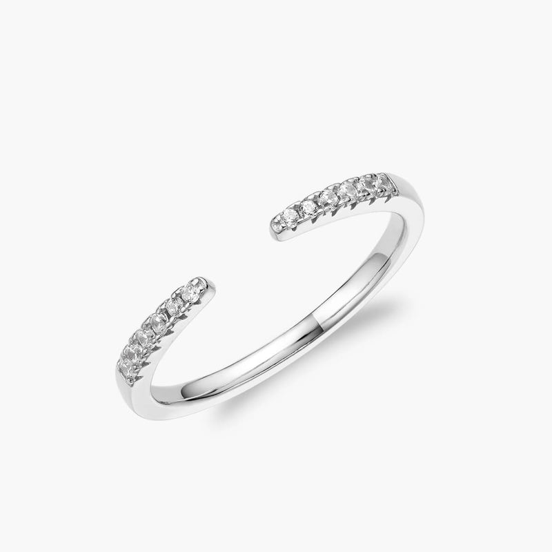 Stackable Pave White Cubic Cz Stainless Steel Bangle Thin 