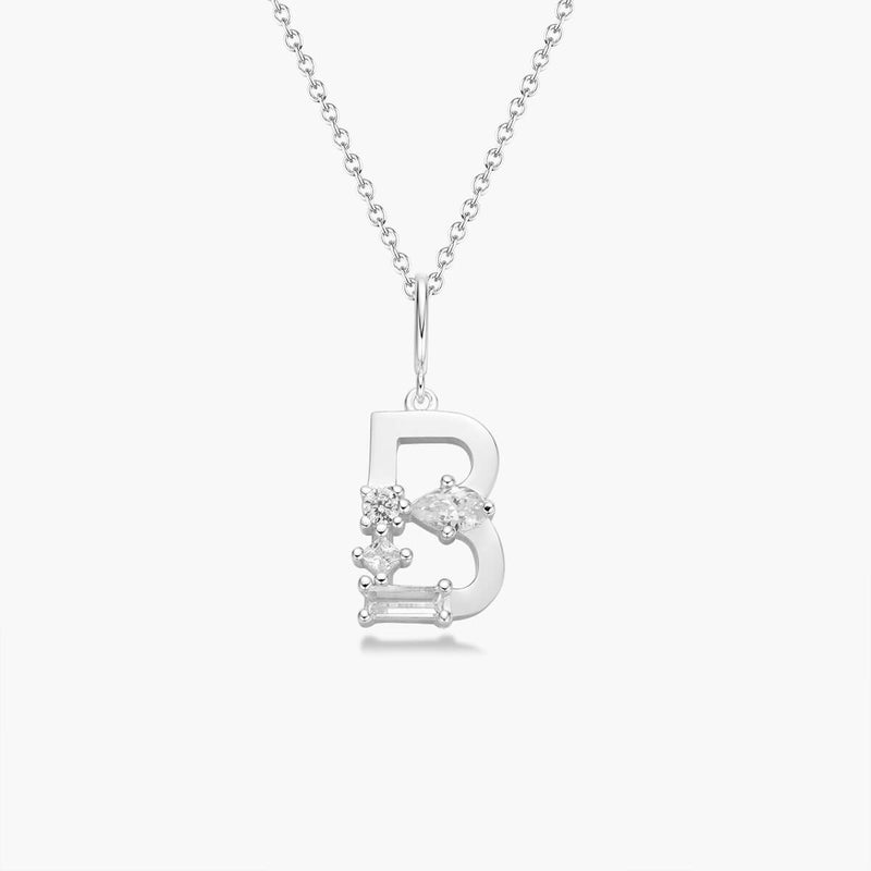 Platinum initial necklace Clearance