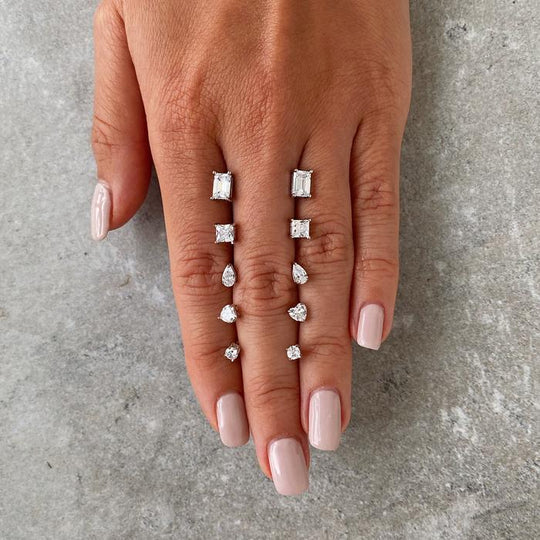 Dainty Square Stud Earrings