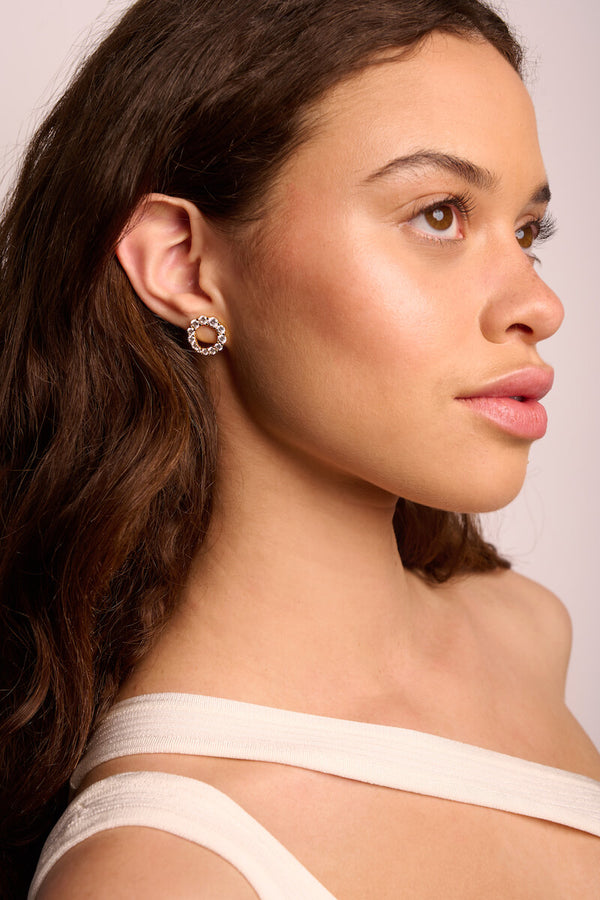 Mini Round Gradient Infinity Stud Earrings