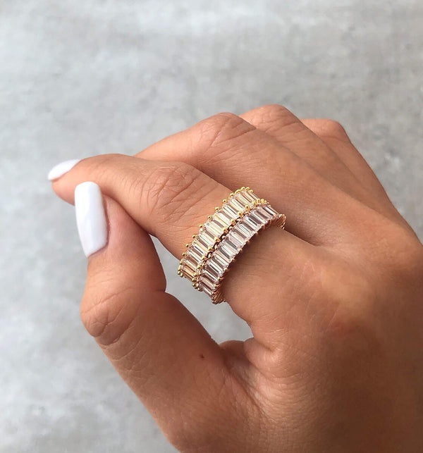 Adaya Stacking Ring - White Stone-OBJEKTS STORE-Stacking Rings-Fashion Jewellery-London UK