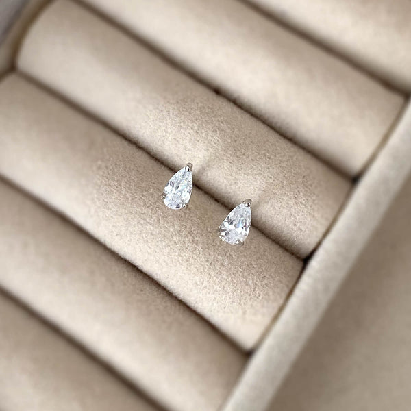 Dainty Pear-cut Stud Earrings