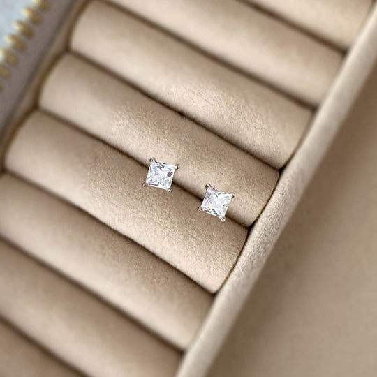 Dainty Square Stud Earrings
